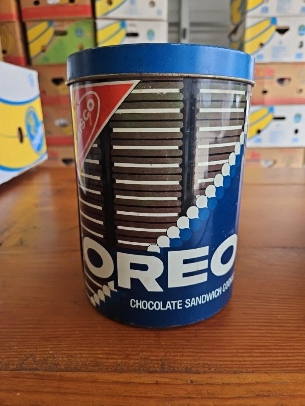 Vintage Oreo Tin  Nabisco Tin Collectible Oreo Tin 7.5 Inches Tall 5.5 Wide